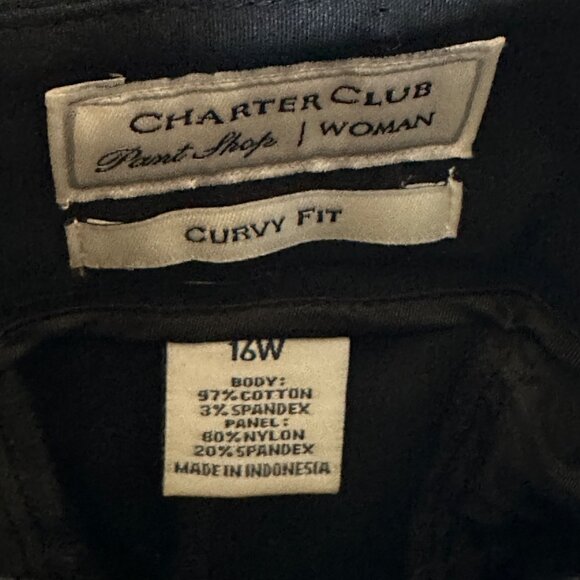 Charter Club Pants Womens 16W Black Curvy Fit Tummy Slimming Slim Leg Ankle - Picture 5 of 8